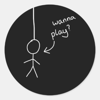 hand drawn Stick "hangman" figure sticker