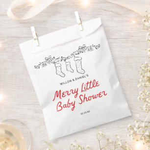 Hand Drawn Stockings Merry Little Baby Shower Favour Bags