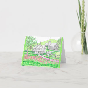 Hand Drawn Stone Farm Folded Card