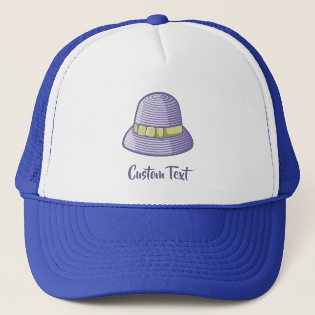 Hand Drawn Straw Hat Lilac (Front)