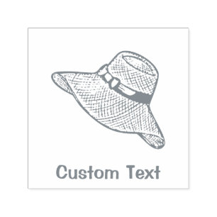 Hand Drawn Straw Hat Self-inking Stamp