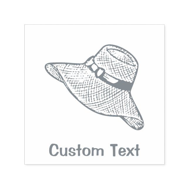 Hand Drawn Straw Hat Self-inking Stamp (Design)