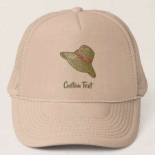 Hand Drawn Straw Hat Yellow