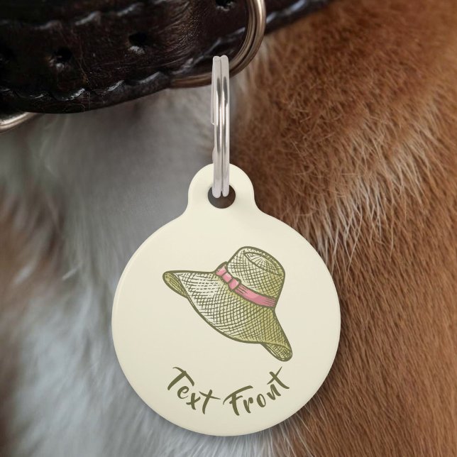 Hand Drawn Straw Hat Yellow Pet Tag (Creator Uploaded)