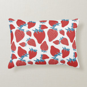 Hand drawn strawberry seamless pattern. background decorative cushion