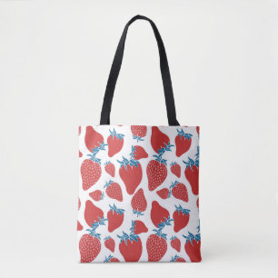 Hand drawn strawberry seamless pattern. background tote bag