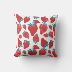 Hand Drawn Strawberry Vintage Pattern Cushion