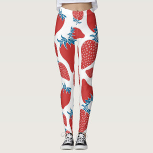 Hand Drawn Strawberry Vintage Pattern Leggings