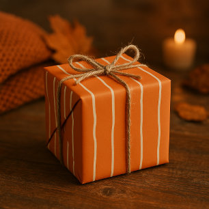 Hand-Drawn Stripe Rustic Fall Seamless Pattern Wrapping Paper