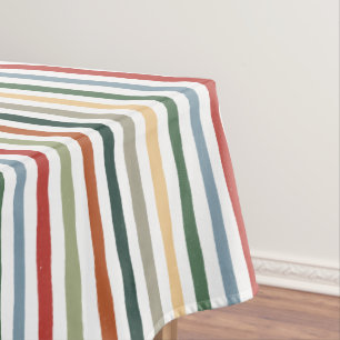 Hand-drawn stripes in art nouveau-inspired colours tablecloth