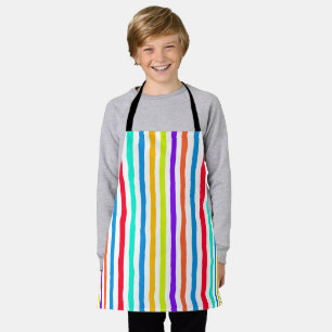 Hand-drawn stripes in bright pop art colours apron