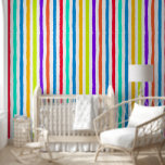 Hand-drawn stripes in bright pop art colours wallpaper<br><div class="desc">Stripes in vivid Pop Art-inspired colours,  hand-drawn for a casual look. Perfect for a modern summer mood. Let me know if you’d like a different scale or colorway for the pattern. I’d love to see my design out in the world; tag me on IG @parry_vegan.</div>