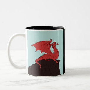 Hand-drawn Stroke Dragon design Two-Tone Coffee Mug