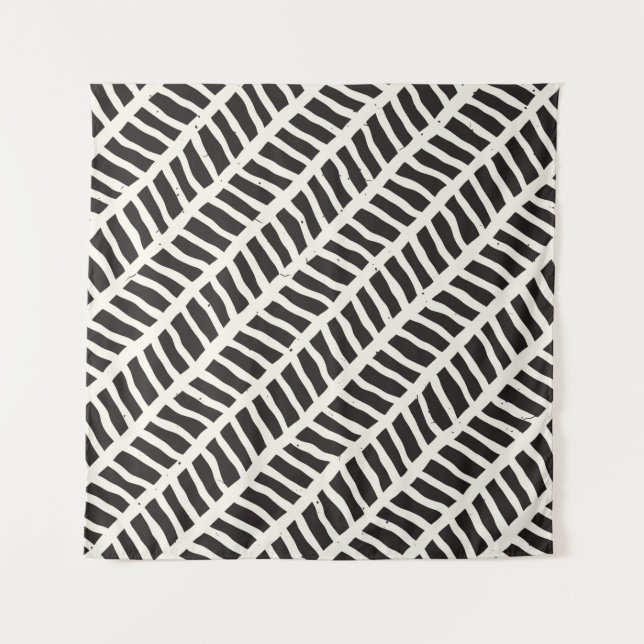 Hand drawn style seamless pattern. Abstract geomet Tapestry (Front)