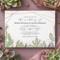 Hand Drawn Succulents Terrarium Cactus Wedding