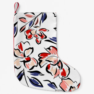 Hand drawn summer floral backround. Botanical seam Small Christmas Stocking
