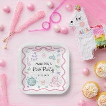 Hand Drawn Summer Fun Pool Party Birthday