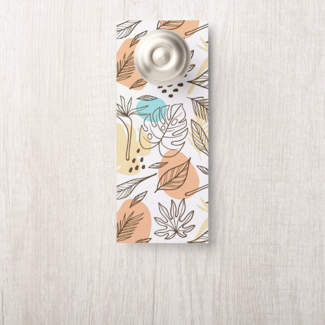 Hand drawn summer tropical pattern door hanger (On Knob)