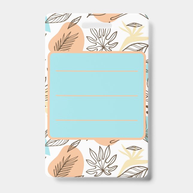 Hand drawn summer tropical pattern ID badge (Front)