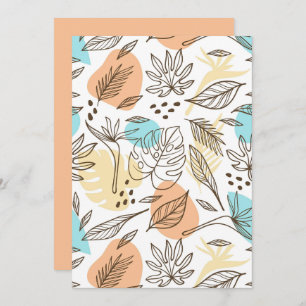 Hand drawn summer tropical pattern invitation