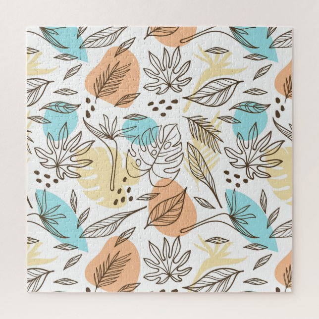 Hand drawn summer tropical pattern jigsaw puzzle (Vertical)