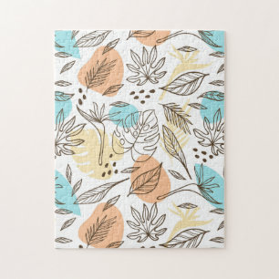 Hand drawn summer tropical pattern jigsaw puzzle
