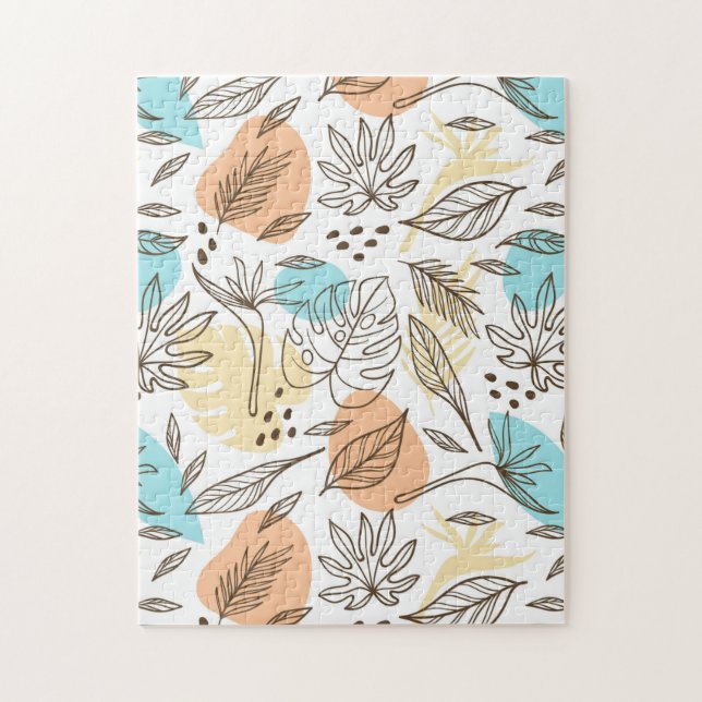 Hand drawn summer tropical pattern jigsaw puzzle (Vertical)