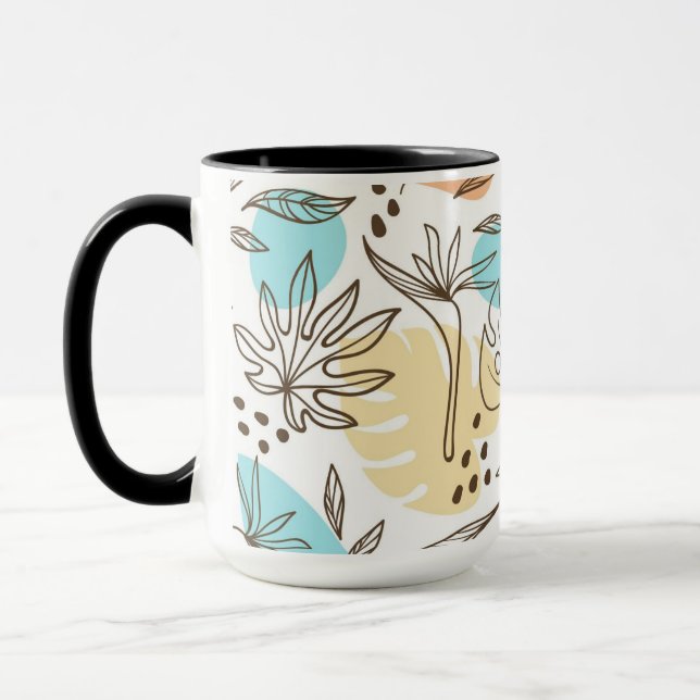 Hand drawn summer tropical pattern mug (Left)