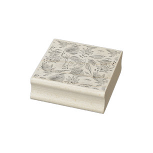 Hand drawn summer tropical pattern rubber stamp