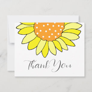 Hand Drawn Sunflower Thank You Card
