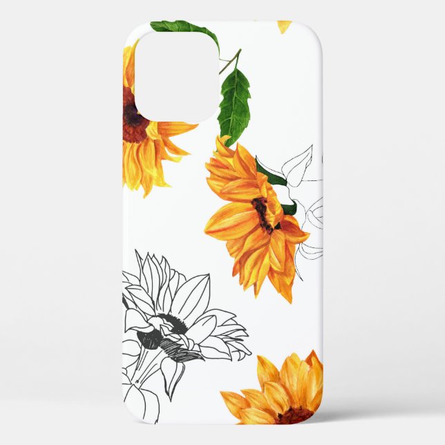 Hand-drawn sunflowers: vibrant yellow pattern. Case-Mate iPhone case (Back)