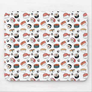 Hand-Drawn Sushi Mix Mouse Mat
