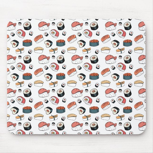 Hand-Drawn Sushi Mix Mouse Mat (Front)