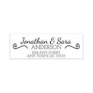 Hand Drawn Swirl Return Address Self-inking Stamp