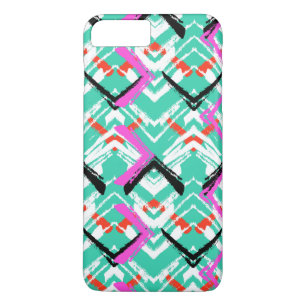 Hand Drawn Teal Zig Zag Pattern iPhone 8 Plus/7 Plus Case