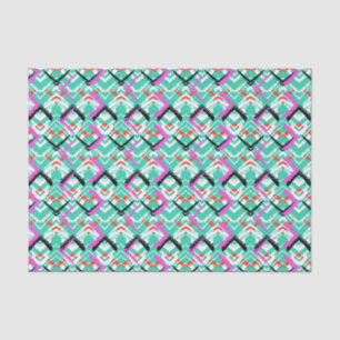 Hand Drawn Teal Zig Zag Pattern Tissue Paper