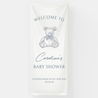 Hand drawn Teddy Bear baby shower Banner