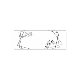 Hand drawn text monogram lines floral flowers sket self-inking stamp