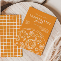 Hand Drawn Thanksgiving Dinner Doodle Invitation