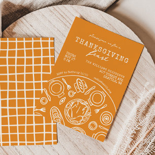 Hand Drawn Thanksgiving Dinner Doodle Invitation