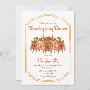 Hand Drawn Thanksgiving Dinner Invitation
