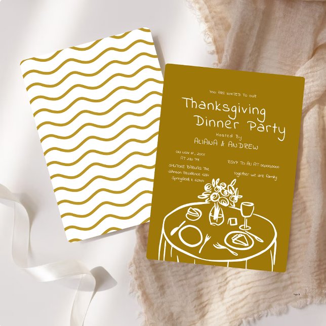 Hand Drawn Thanksgiving Dinner Scribble Invitation (Creator Uploaded)
