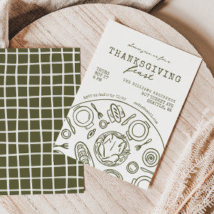 Hand Drawn Thanksgiving Dinner Scribble Invitation