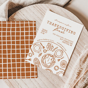 Hand Drawn Thanksgiving Dinner Scribble Invitation
