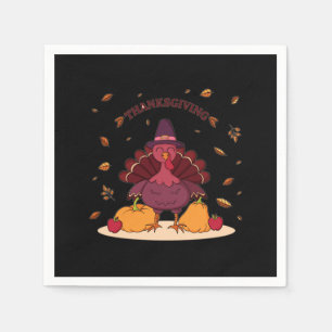 hand drawn thanksgiving illustration napkin
