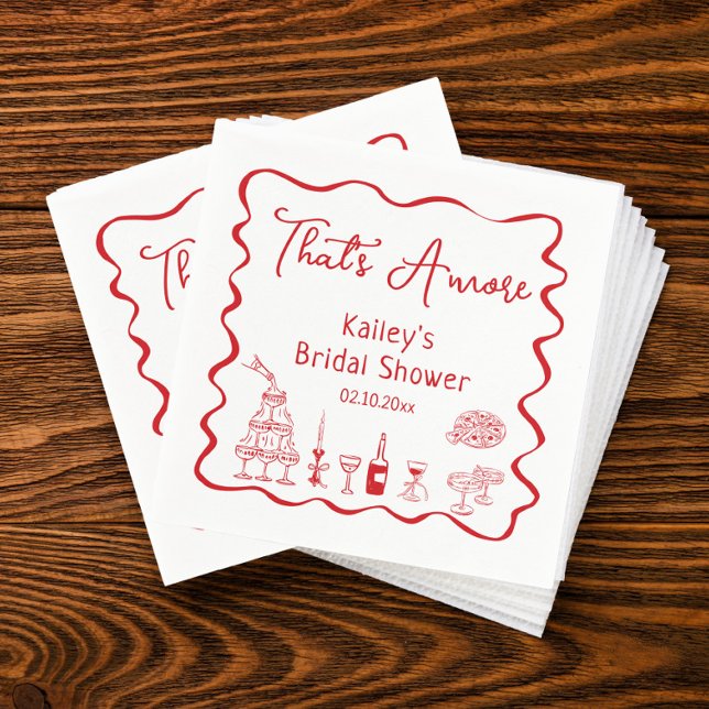 Hand Drawn That's Amore Bridal Shower  Napkin (Creator Uploaded)