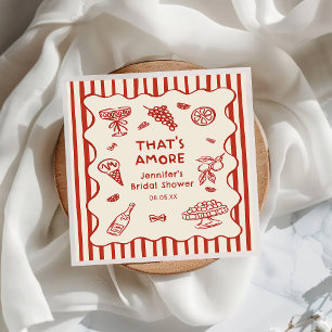 Hand Drawn That's Amore Italian Bridal Shower Napkin