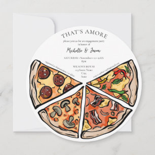 Hand Drawn That's Amore Pizza Italian Engagement Invitation