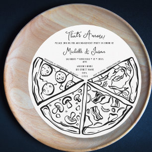 Hand Drawn That's Amore Pizza Italian Engagement Invitation