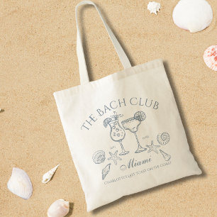 Hand Drawn The Bach Club Coastal Bachelorette Tote Bag